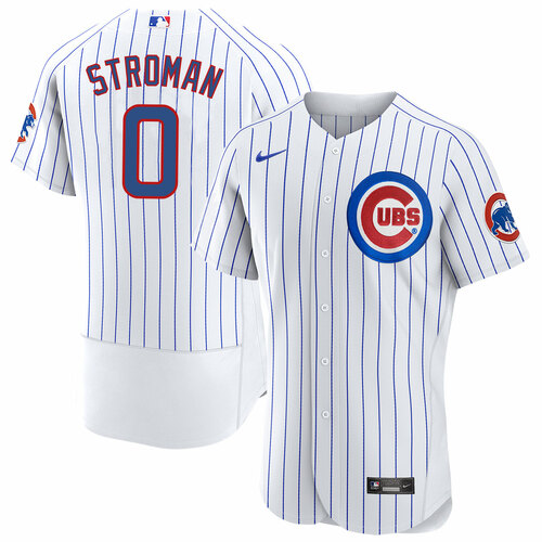 Men's Chicago Cubs #0 Marcus Stroman White Flex Base Stitched Jersey